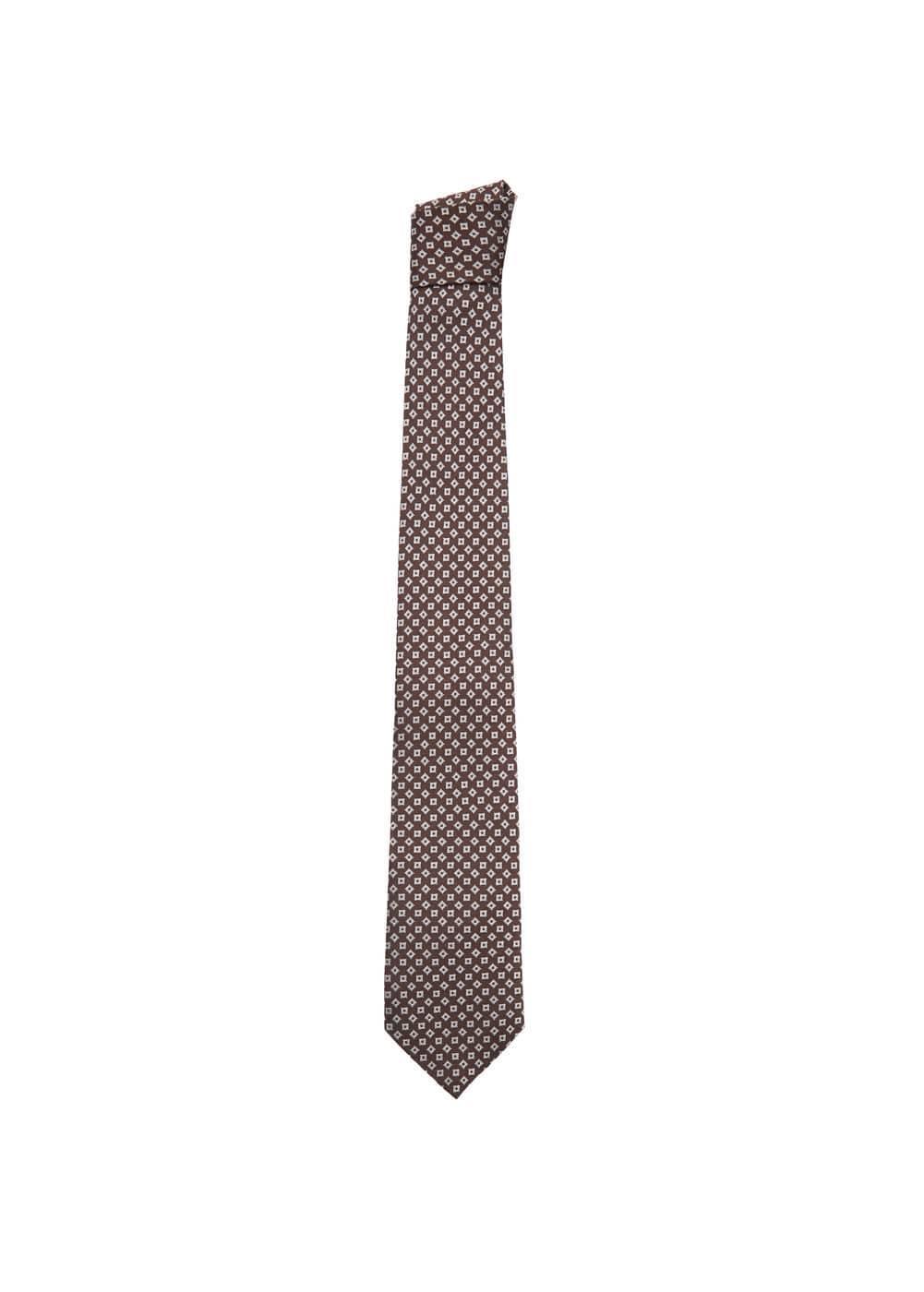 MANGO MAN - Geometric patterned silk tie - One size - Men Product Image