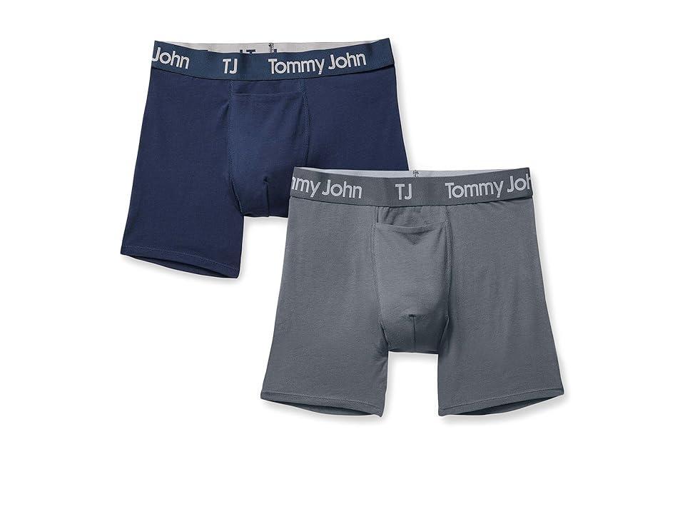 Tommy John 4 Boxer Brief (Dress Blues/Turbulence Grey) Men's Underwear Product Image