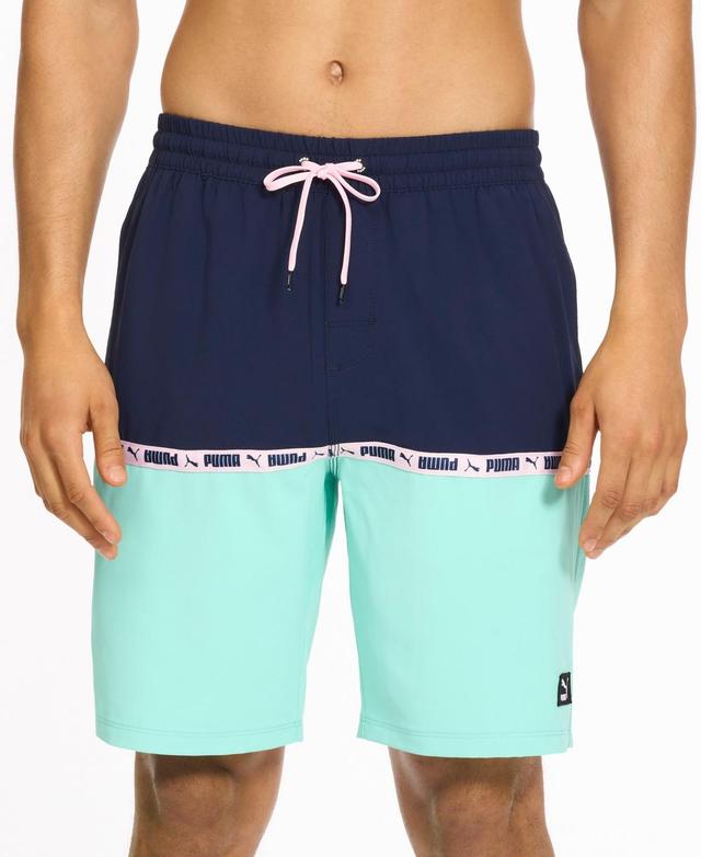 Puma Mens Colorblocked 9 Swim Trunks - Navy Product Image