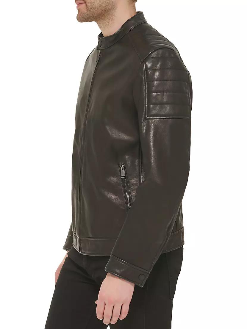 Classic Leather Motorcycle Jacket Product Image