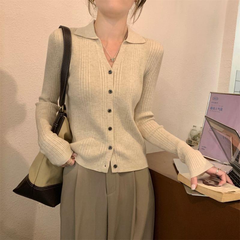 Long-Sleeve Plain Cardigan product image