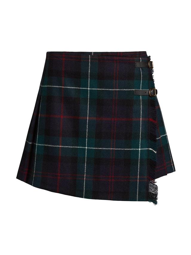 Womens Plaid Pleated Wrap Skirt Product Image