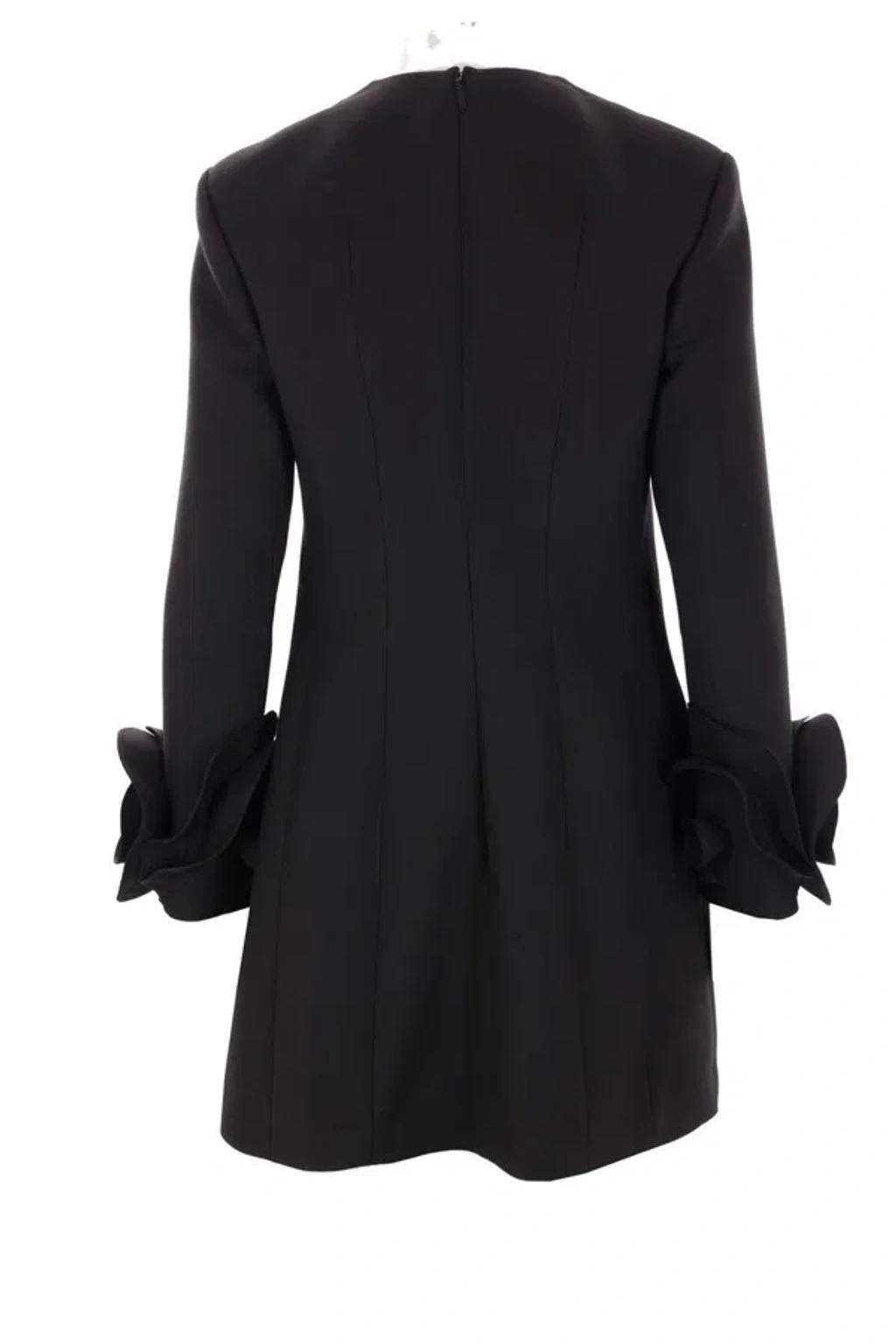 VALENTINO Rose Detail Fitted Dress In Black Product Image