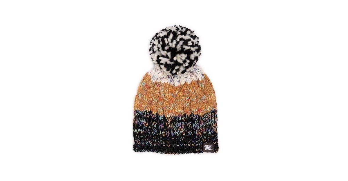 Muk Luks Womens Colorblock Stripe Cable Beanie Product Image