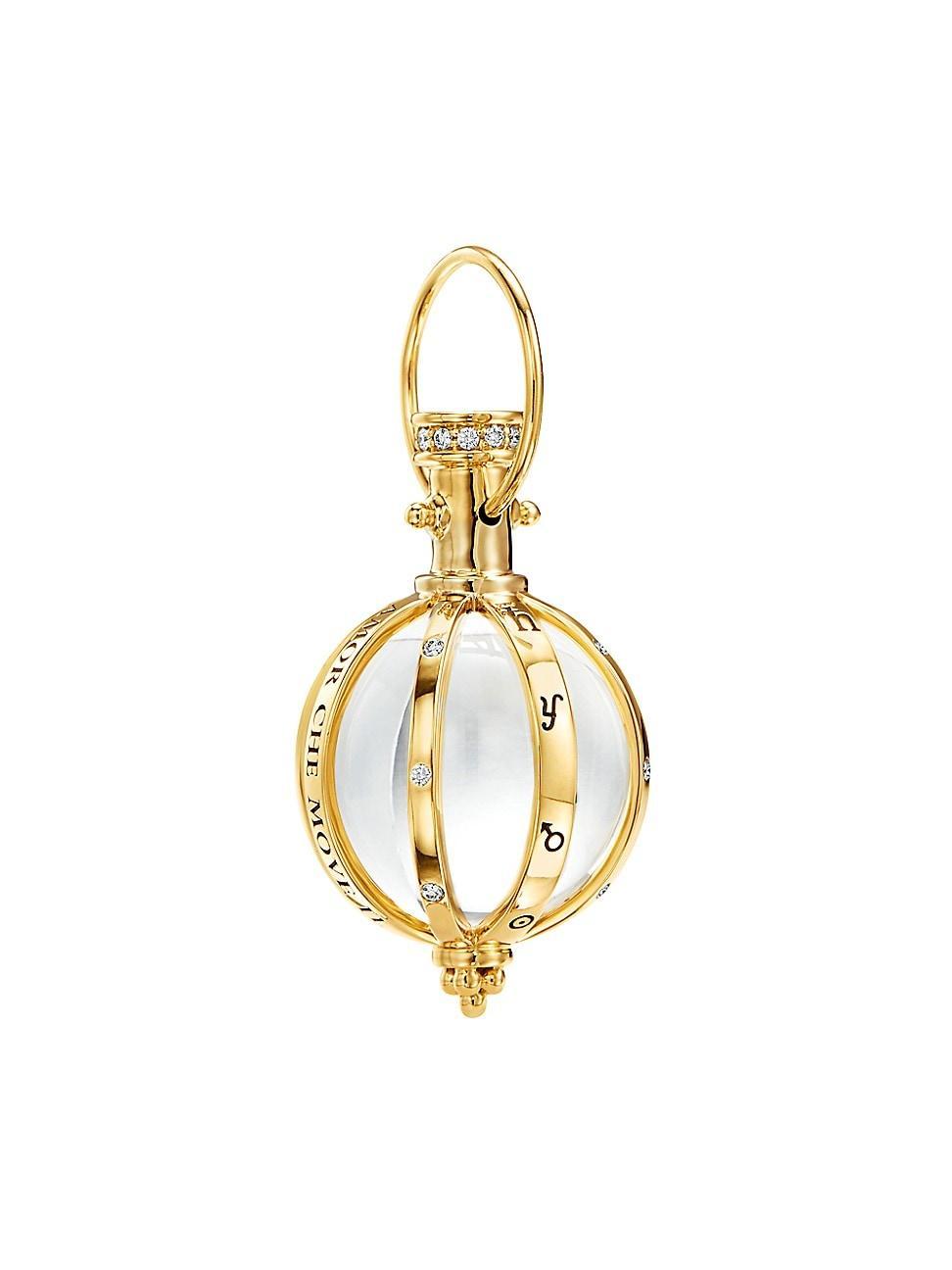 Womens Celestial 18K Yellow Gold, Diamond & Crystal Astrid Crystal Amulet Product Image