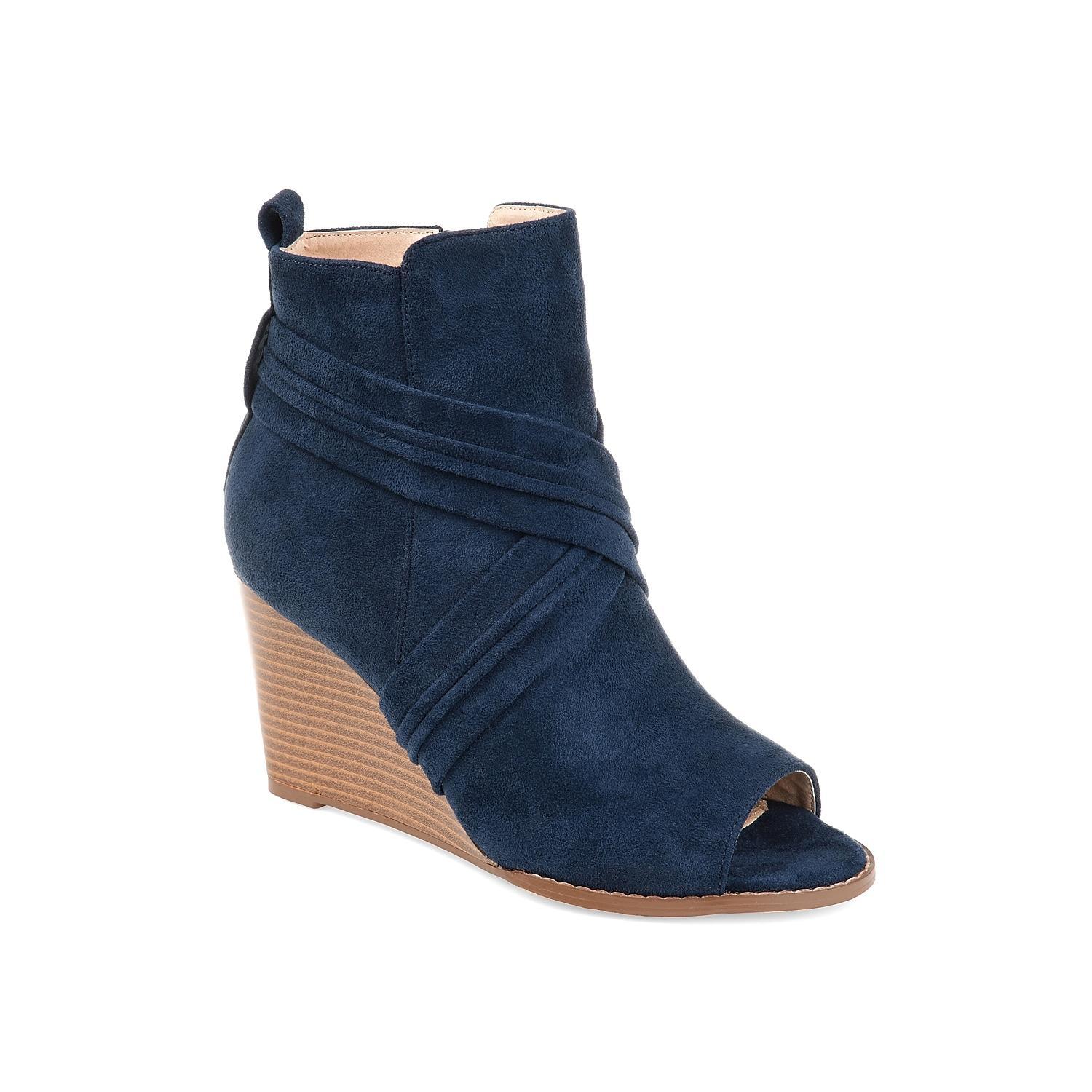 Journee Collection Sabeena Womens Wedge Ankle Boots Blue Product Image