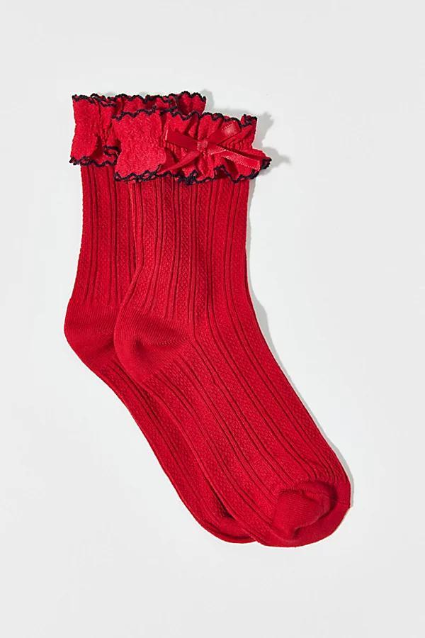 Applique Femme Ruffle Sock Womens at Urban Outfitters Product Image