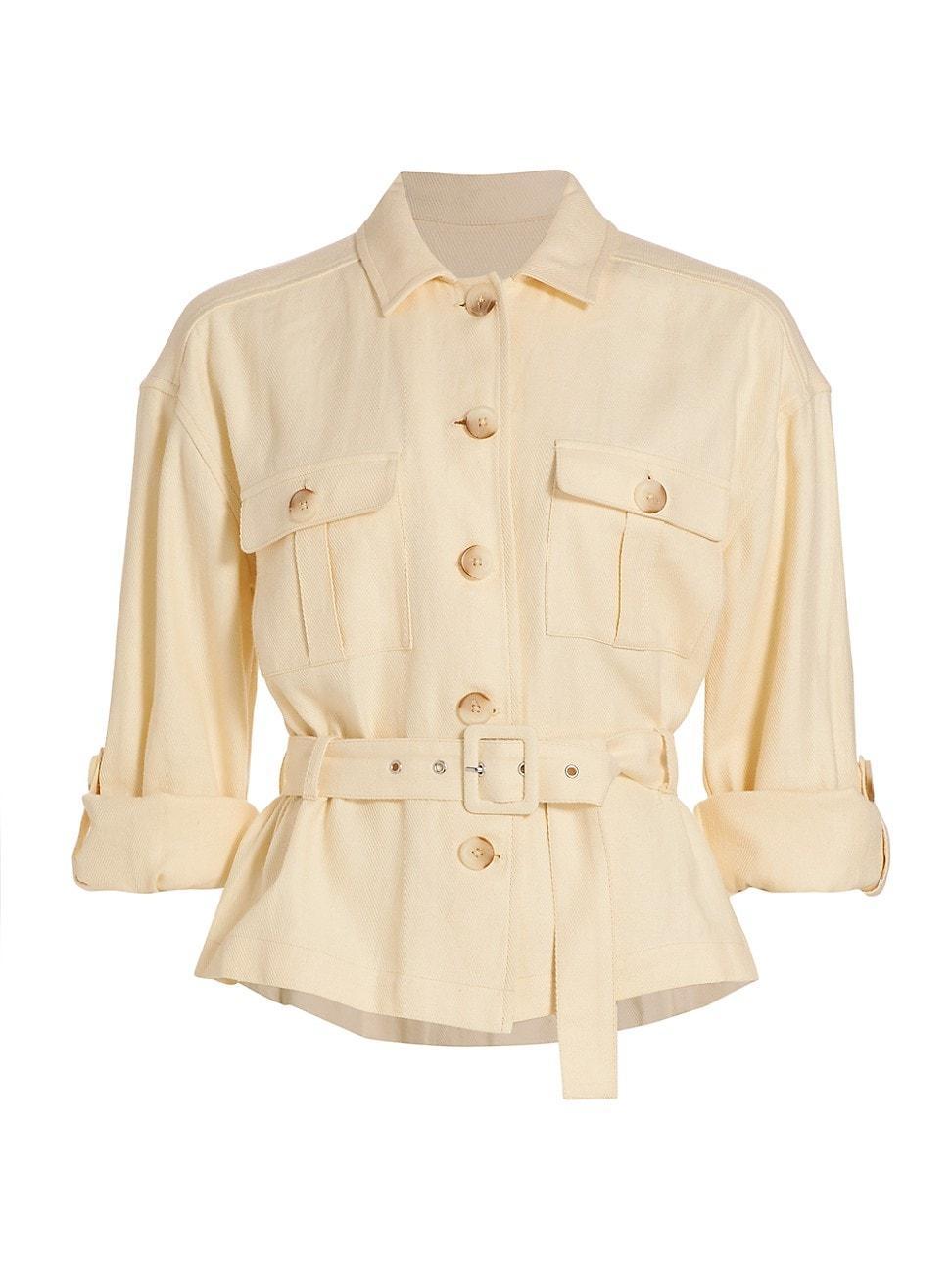 Womens Voyage Belted Linen Twill Safari Jacket Product Image