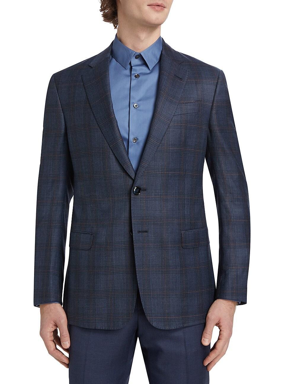 Mens Checked Wool Two-Button Sport Coat Product Image