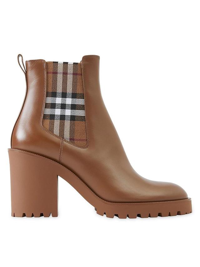 Allostock Leather Check Heeled Chelsea Booties Product Image