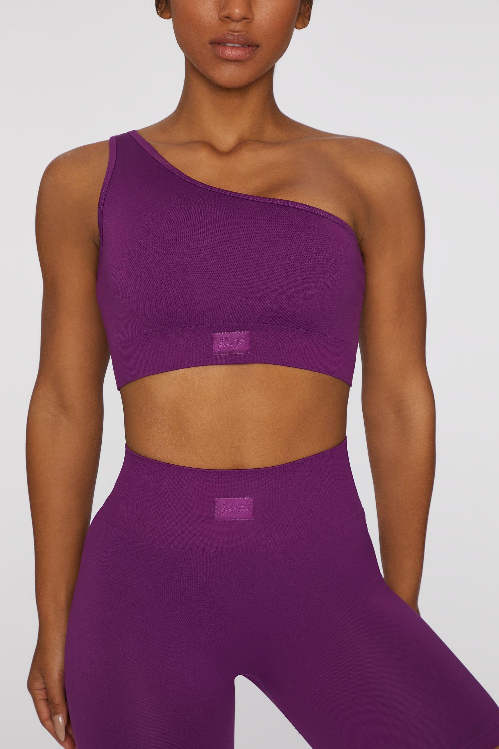 Asymmetric Crop Top in Dark Purple Female Product Image