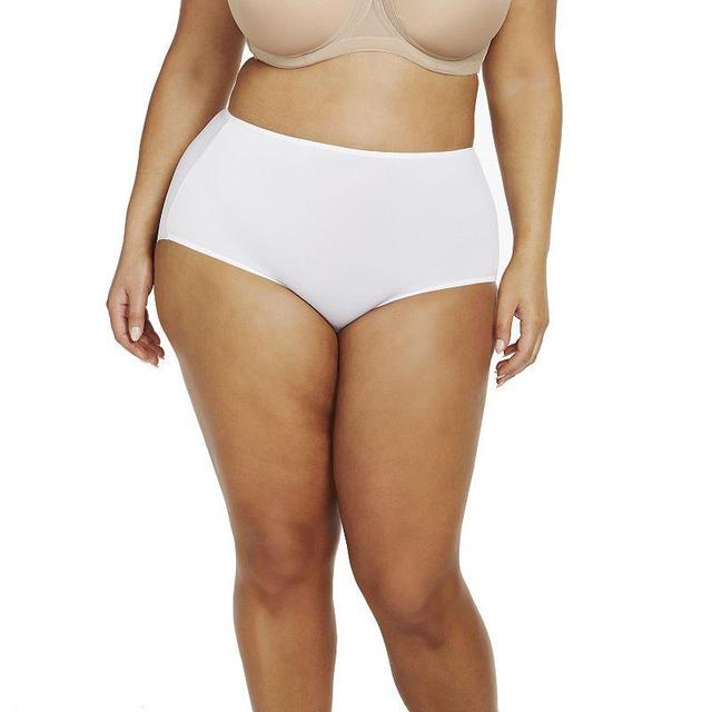 Plus Size Naomi & Nicole Shapewear No Show, No Lines Hi-Cut Brief Panty A814, Womens Product Image