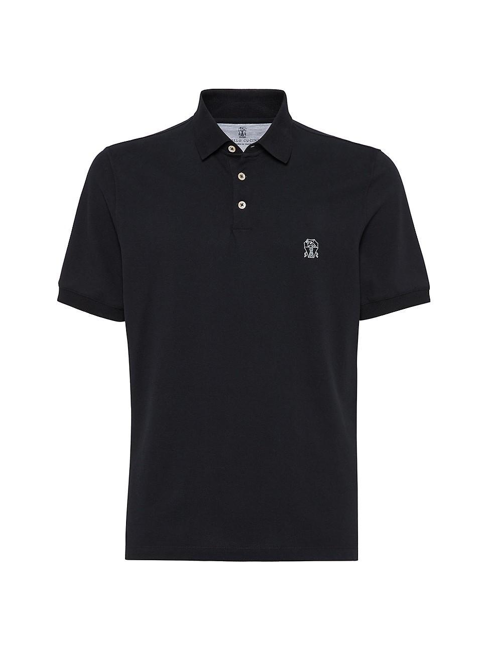 Mens Cotton Piqua Polo Shirt with Printed Logo Product Image