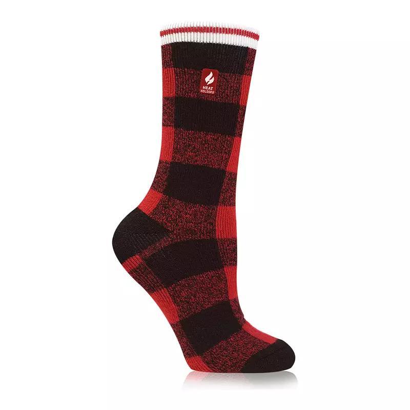 Womens Heat Holders Lite 5x Warmer Buffalo Check Crew Socks Product Image