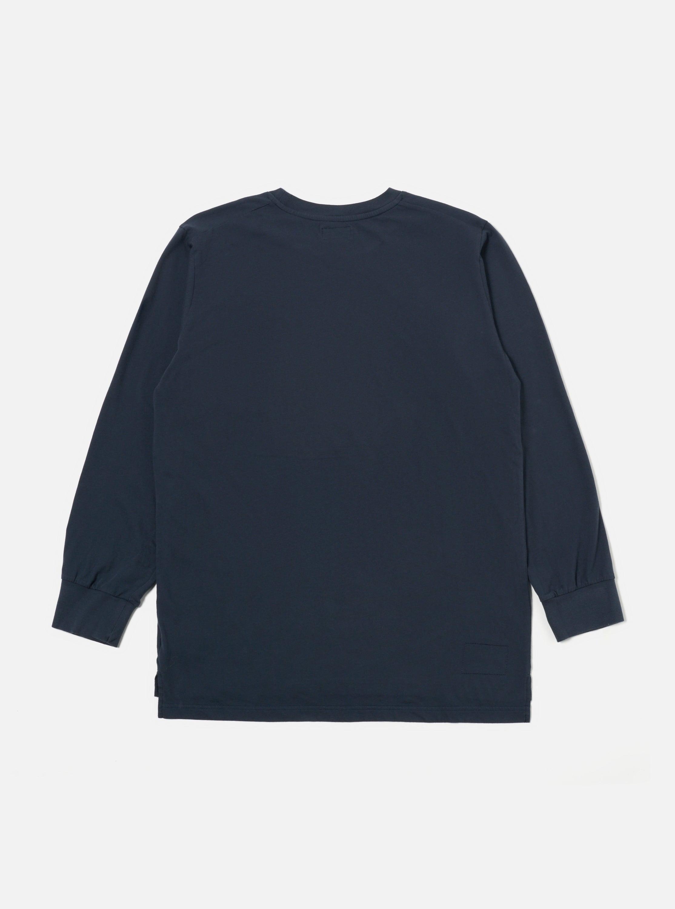 Universal Works L/S Tee in Navy Organic Jersey Product Image