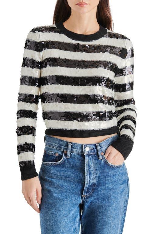 Steve Madden Elina Stripe Sequin Crop Sweater product image