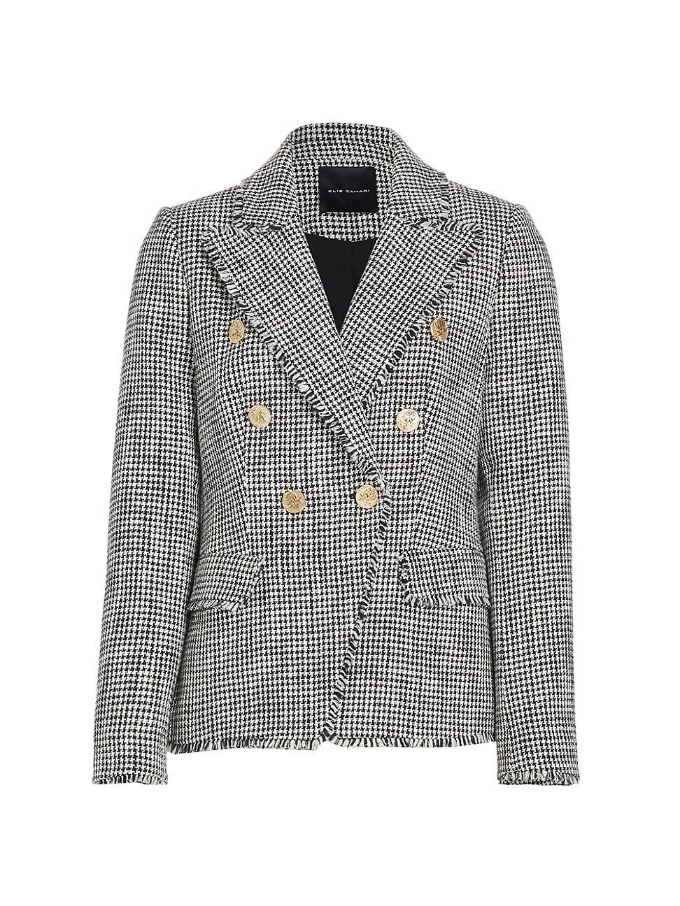 Womens The Chana Cotton-Blend Tweed Double-Breasted Blazer Product Image