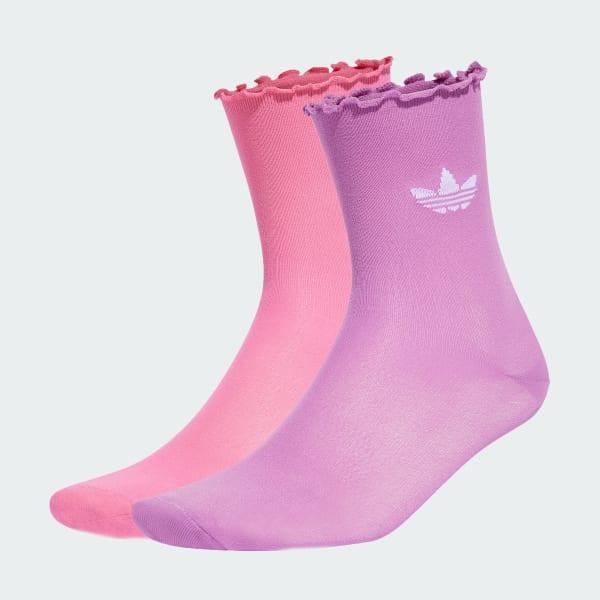 Semi-Sheer Ruffle Crew Socks 2 Pairs Product Image