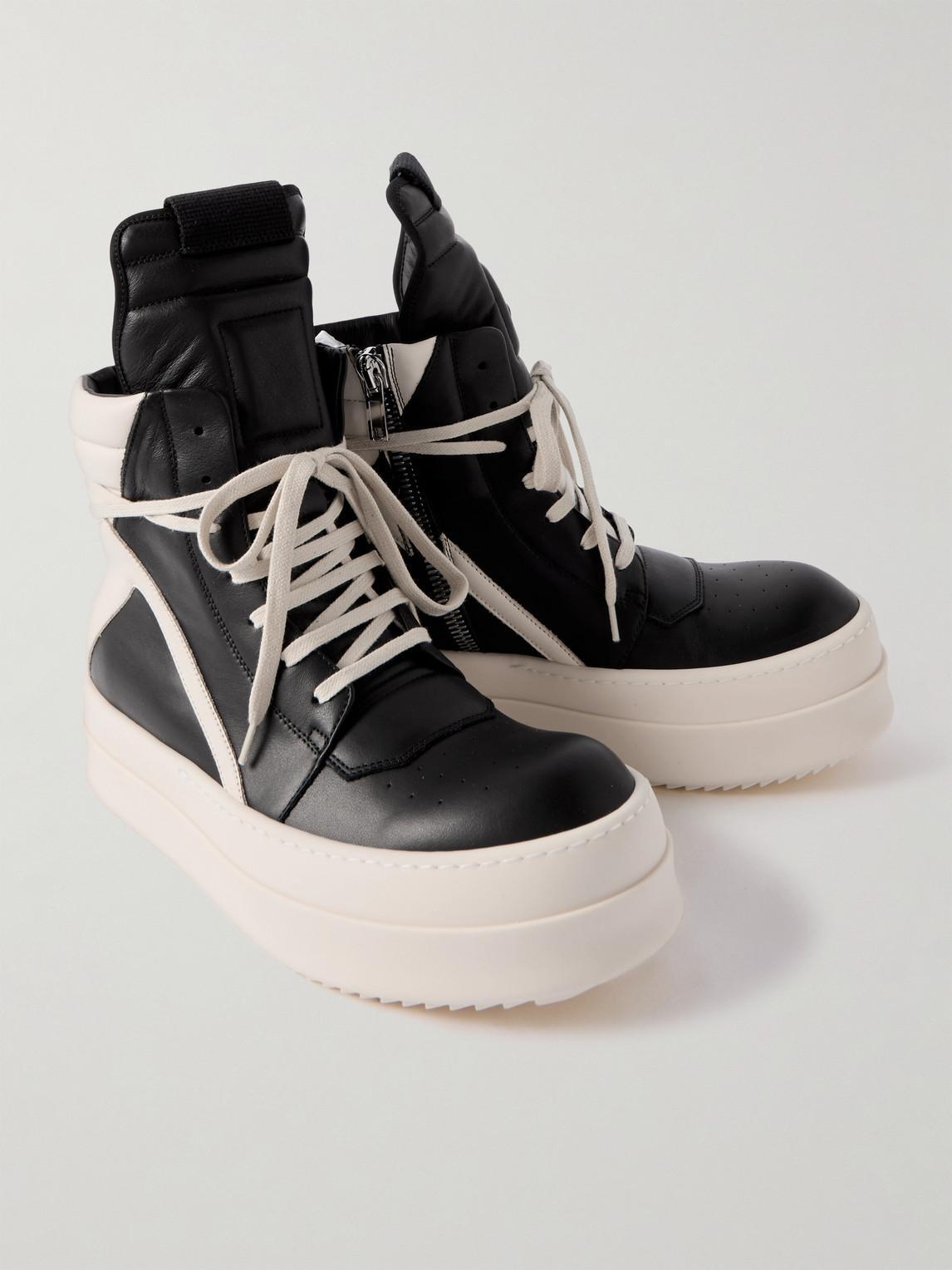 Black And White Leather Mega Bumper Geobasket Sneakers Product Image