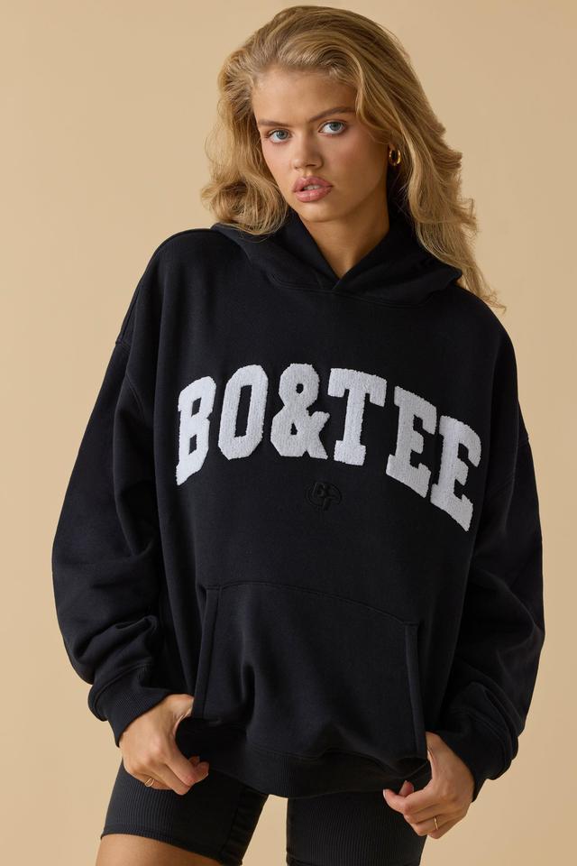 Oversized Hooded Sweatshirt in Black Product Image