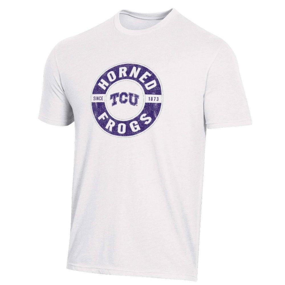 NCAA TCU Horned Frogs Mens White Biblend T-Shirt Product Image