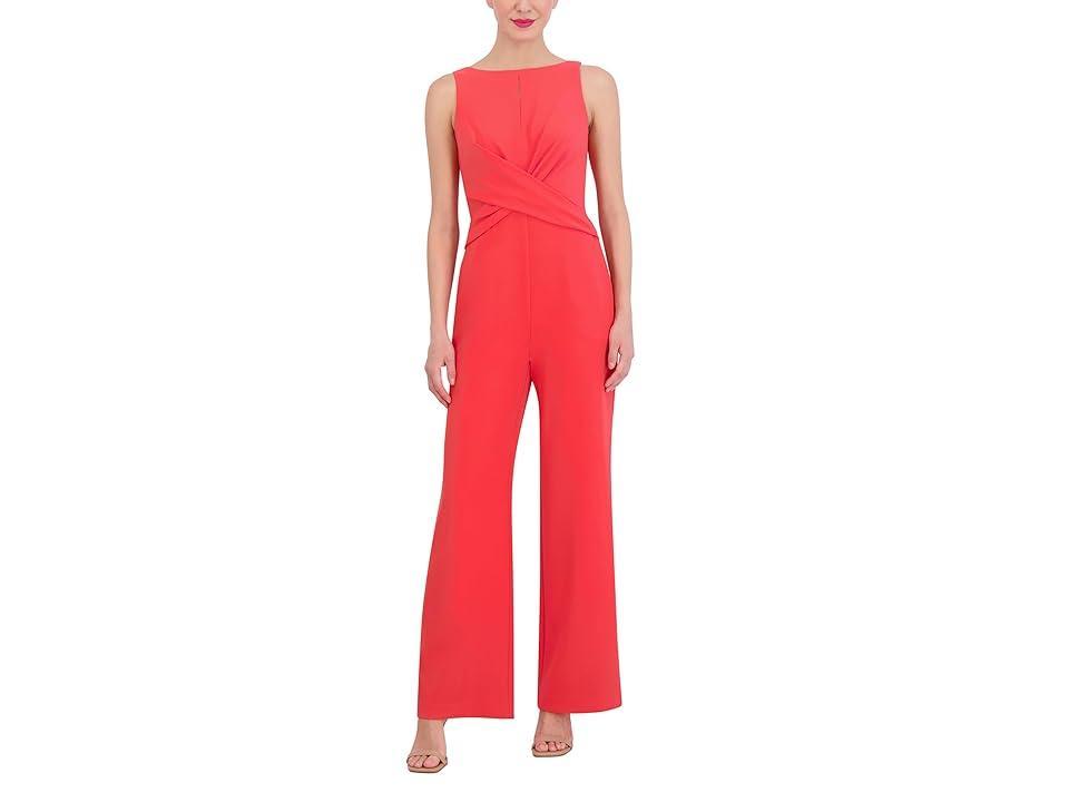 Vince Camuto Cross Front Keyhole Wide Leg Crepe Jumpsuit Product Image