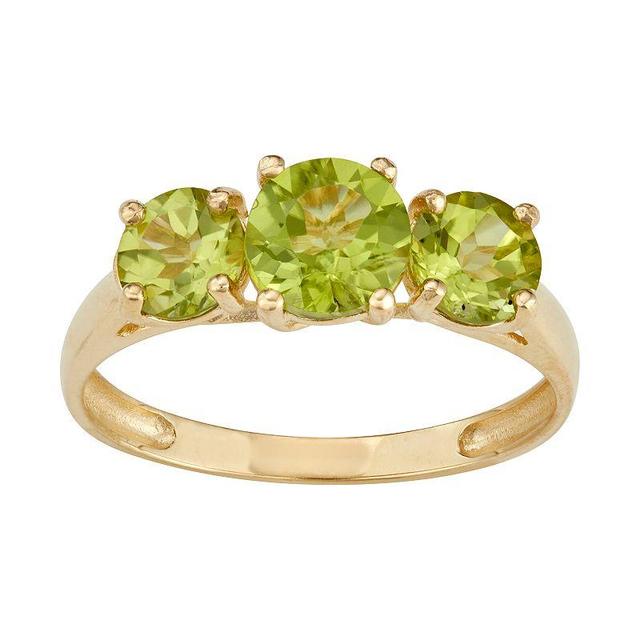 Designs by Gioelli 10k Gold 3-Stone Ring, Womens Simulated Green Product Image