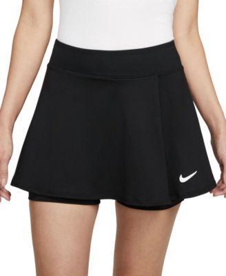 Nike Womens Nike Dri-FIT Victory Flouncy Skirt - Womens White/Black Product Image