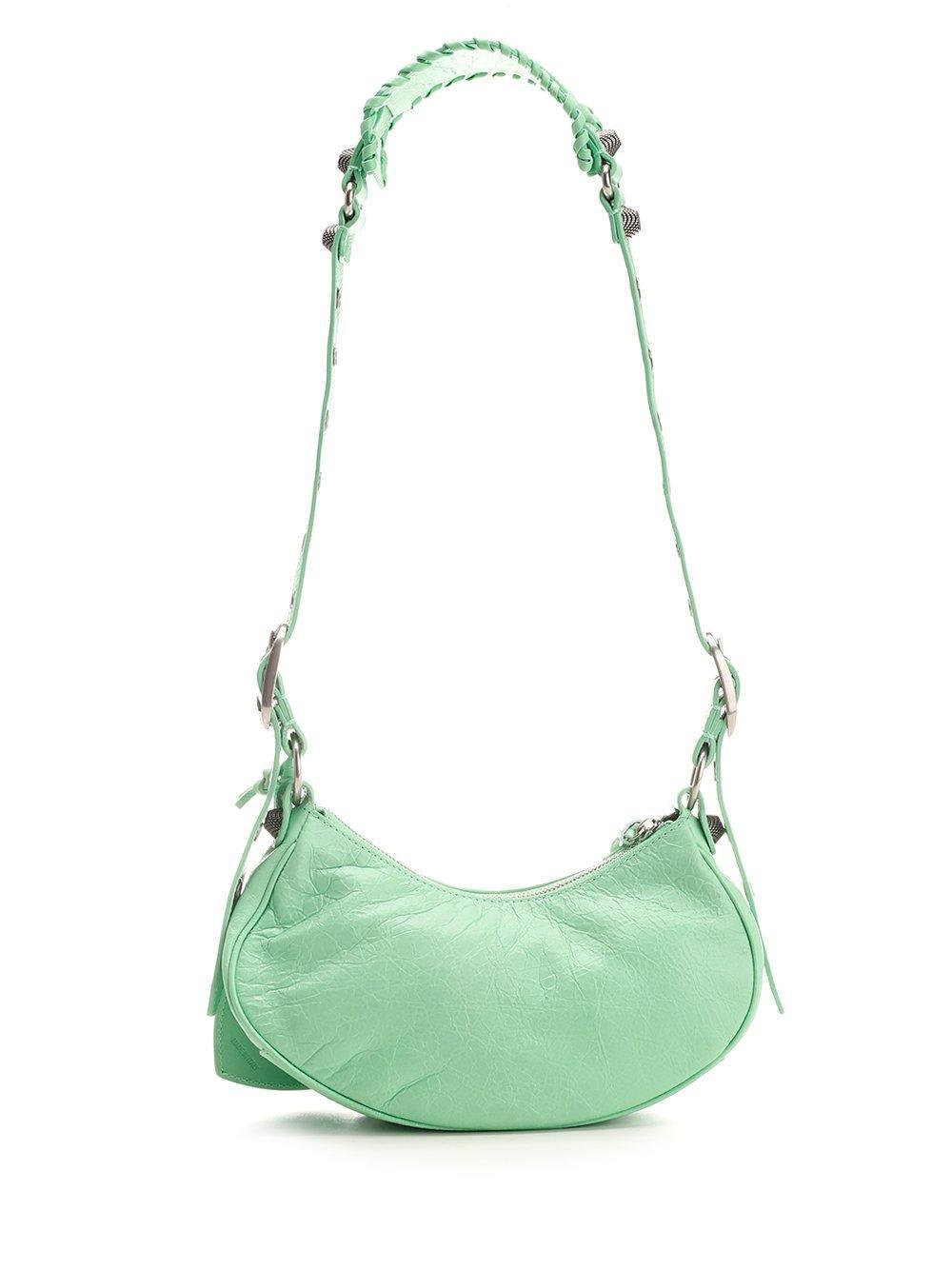 BALENCIAGA Le Cagole Xs Leather Shoulder Bag In Green Product Image