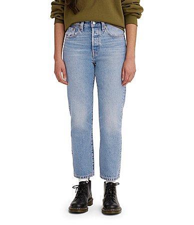 Levis 501 High Rise Crop Straight Jeans Product Image