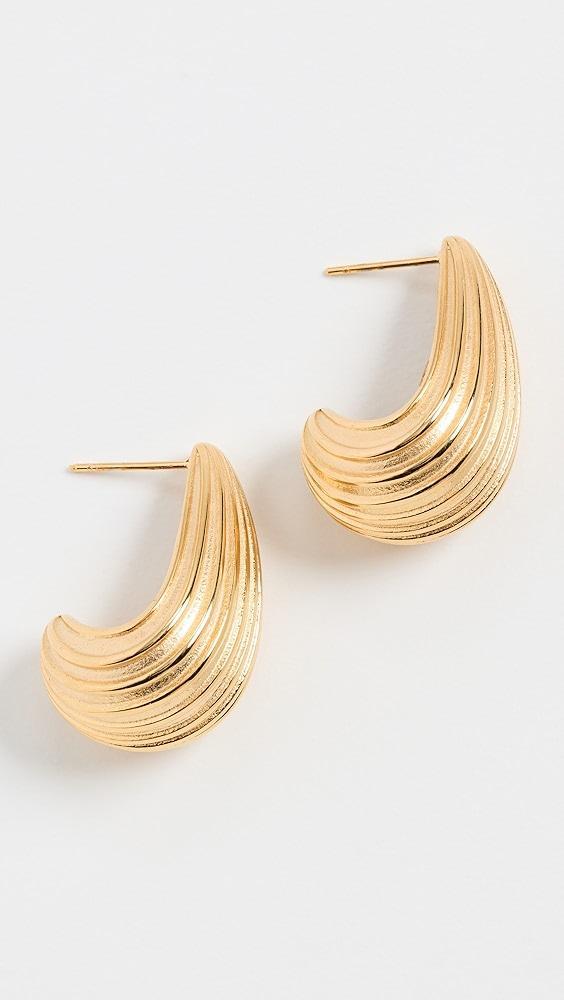 Kenneth Jay Lane Gold Thick Ridge Hoops | Shopbop Product Image