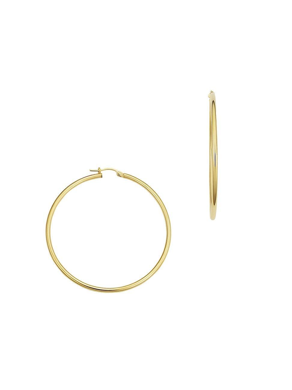 Womens 14K Yellow Solid Gold Everything Large Hoops Product Image