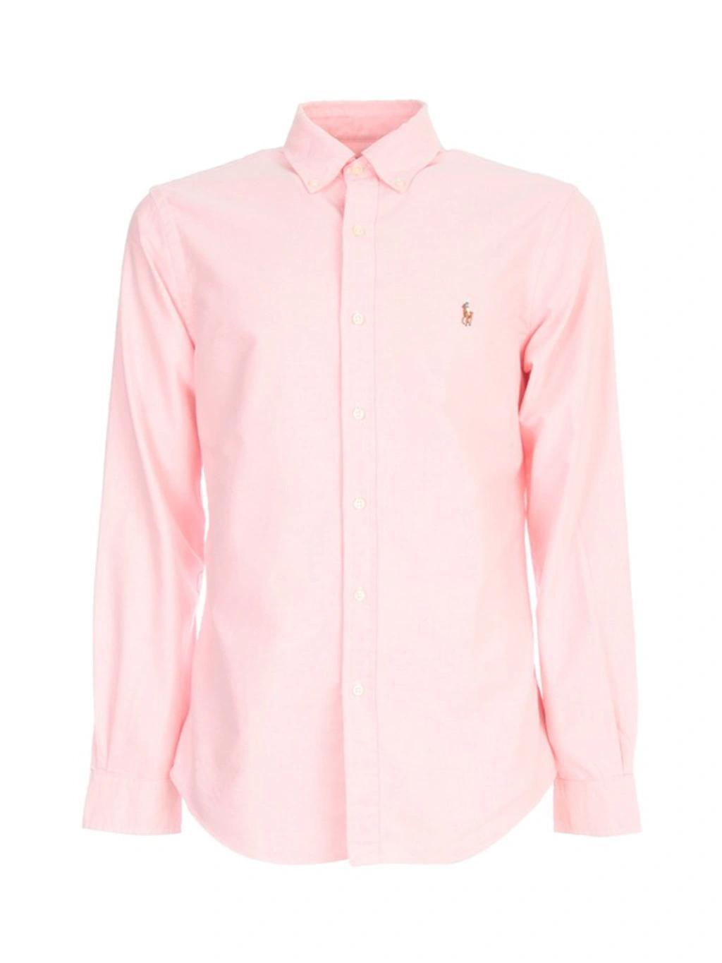 Logo Embroidered Shirt In Pink Product Image