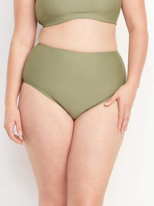 High-Waisted French-Cut Bikini Swim Bottoms Product Image