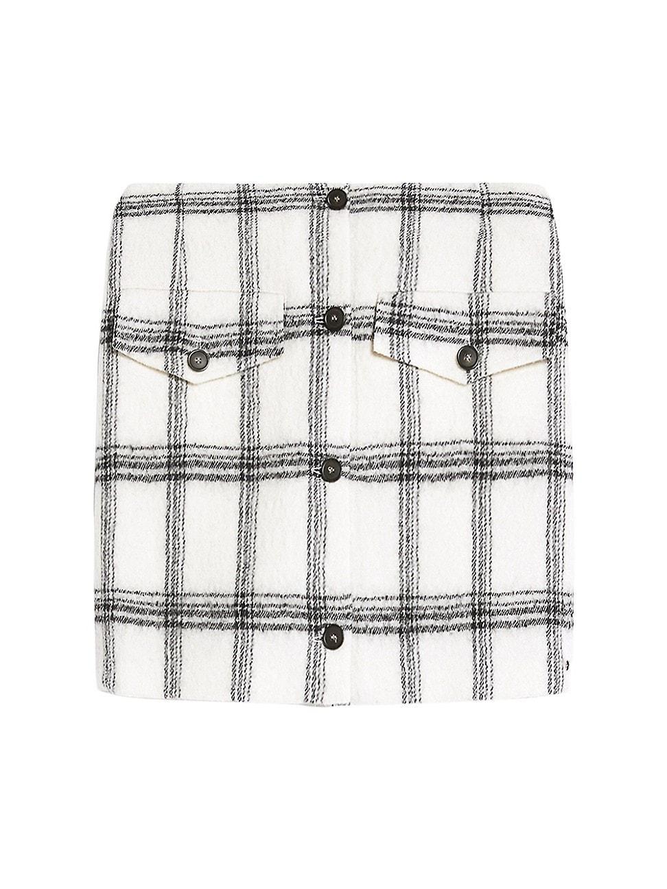 SPORTMAX Windowpane Plaid Virgin Wool Skirt Product Image