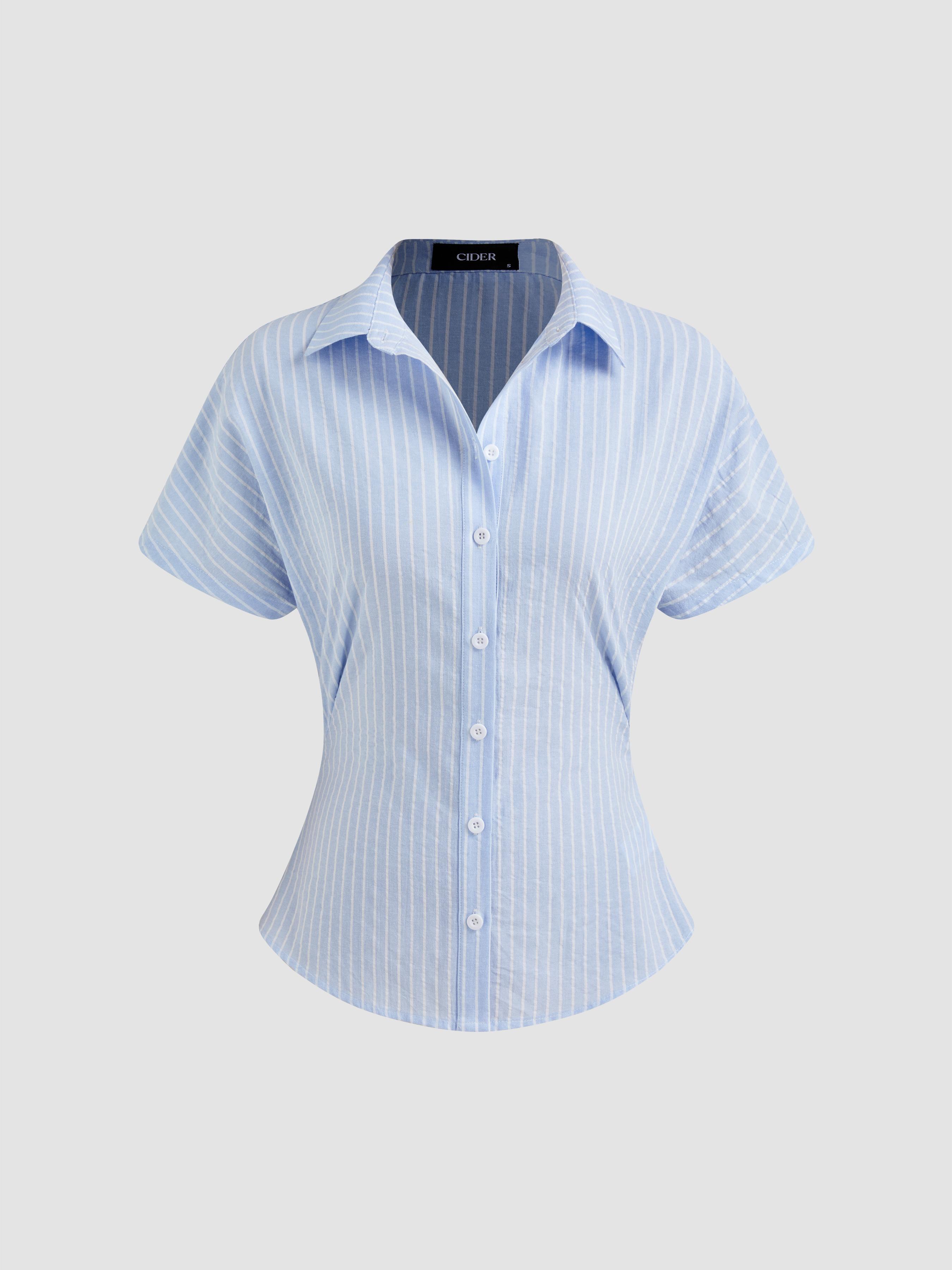 Cotton-blend Polo Striped Short Sleeve Shirt Product Image