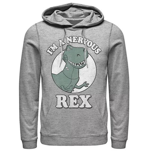 Disney / Pixars Toy Story Mens Im A Nervous Rex Dinosaur Hoodie Athletic Grey Product Image