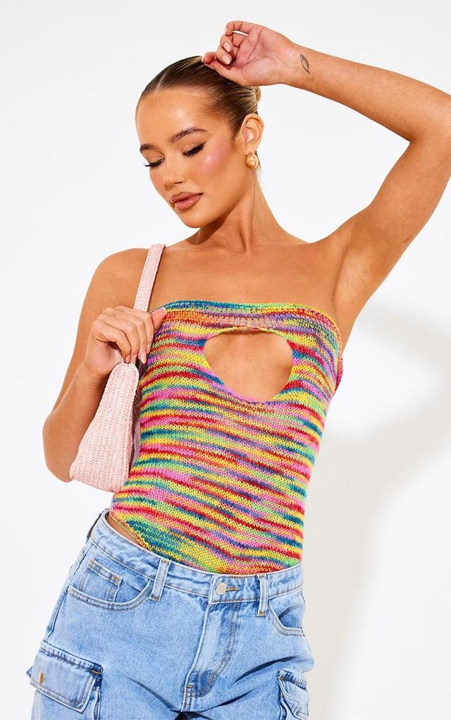 Multi Stripe Open Knit Bodysuit Product Image