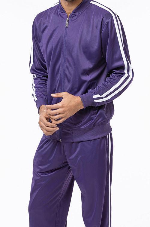 Men's Casual Jogging Set 2 Piece in Purple Product Image