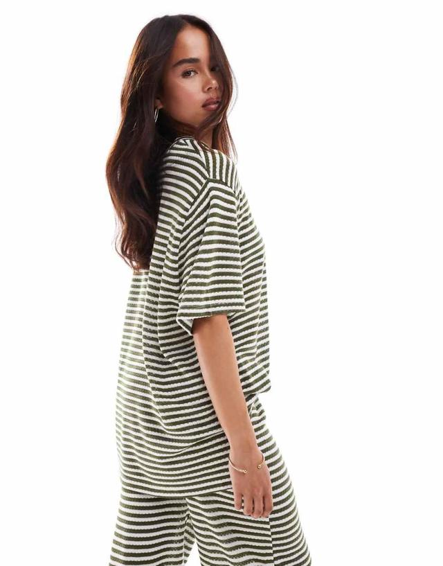 ASOS DESIGN slouchy oversized t-shirt in stripe - part of a set Product Image