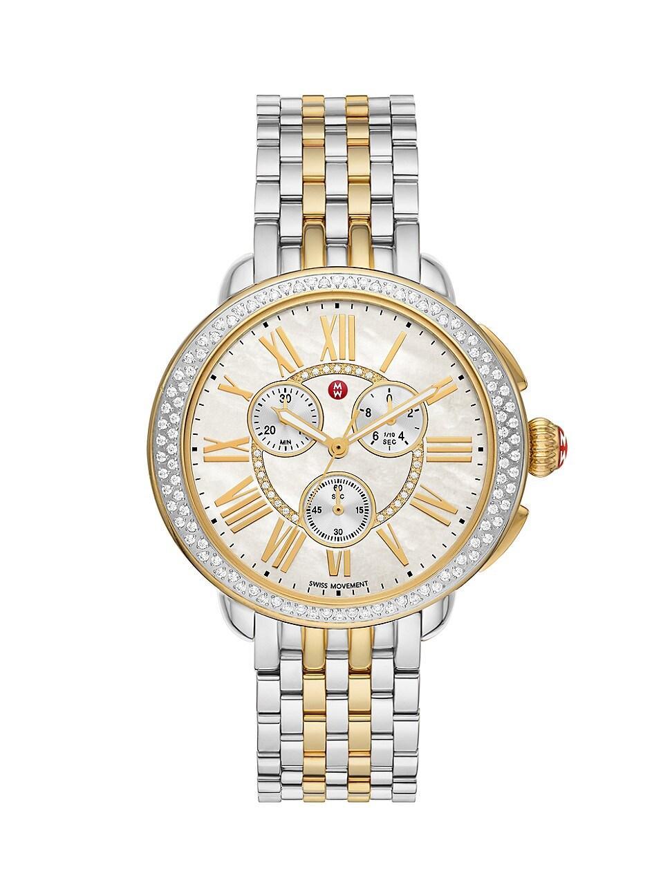 MICHELE Serein Diamond Bracelet Chronograph Watch, 40mm x 38mm Product Image