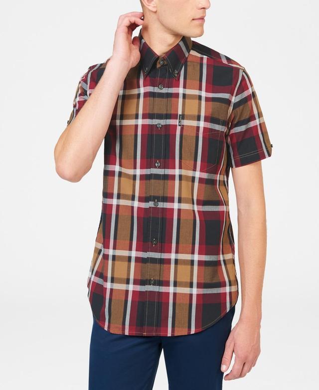 Ben Sherman Plaid Short Sleeve Button-Down Shirt Product Image