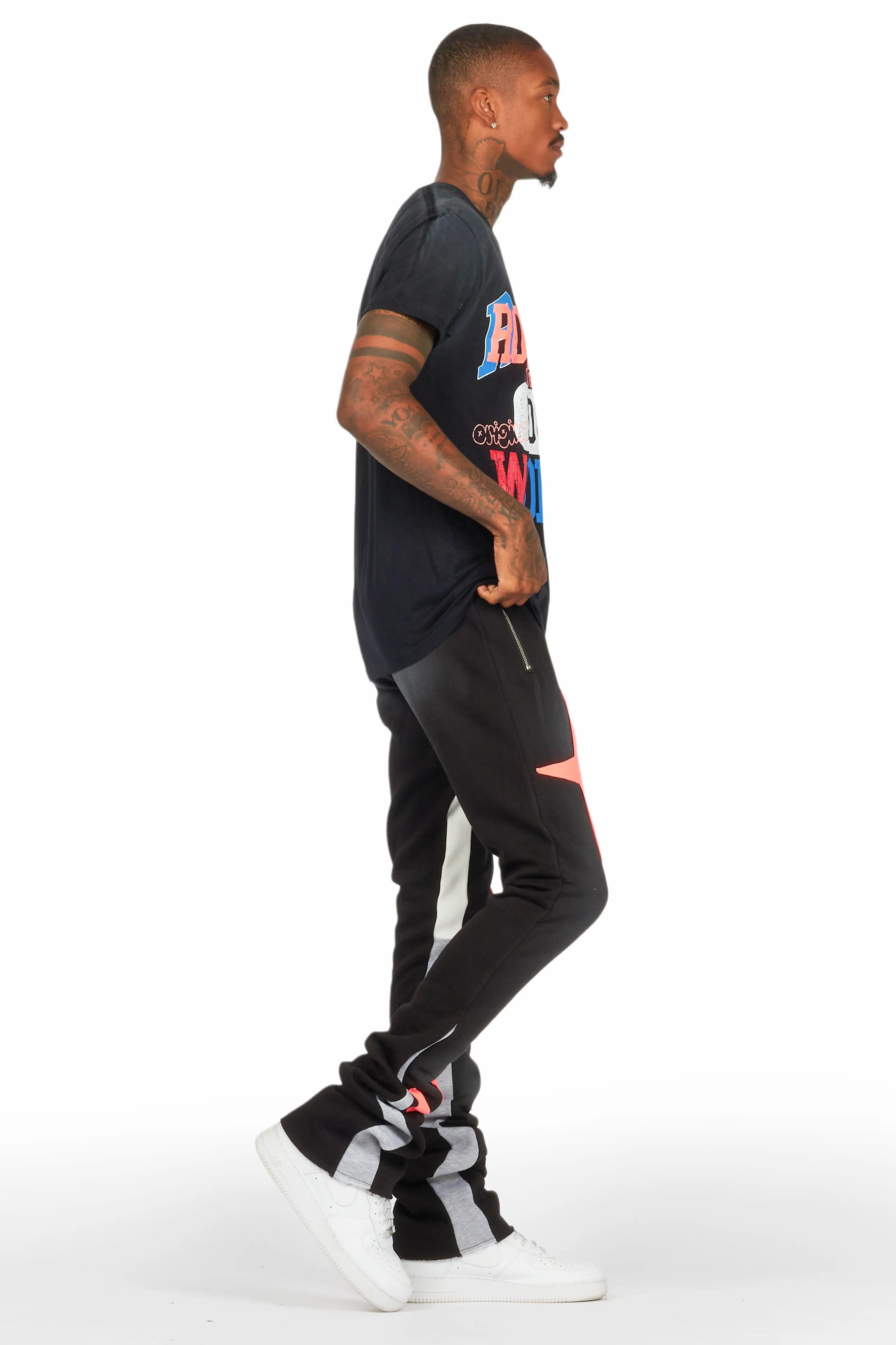 Lemar Black T-Shirt/Super Stacked Flare Track Set Male Product Image