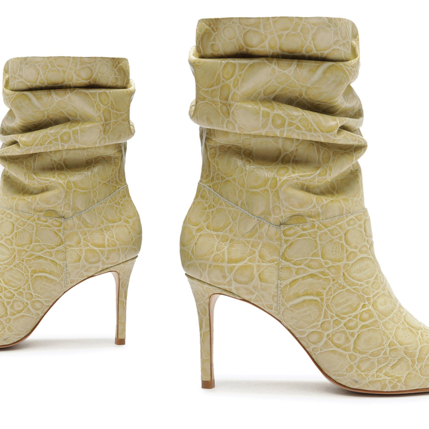 Ashlee Crocodile-Embossed Leather Bootie Product Image