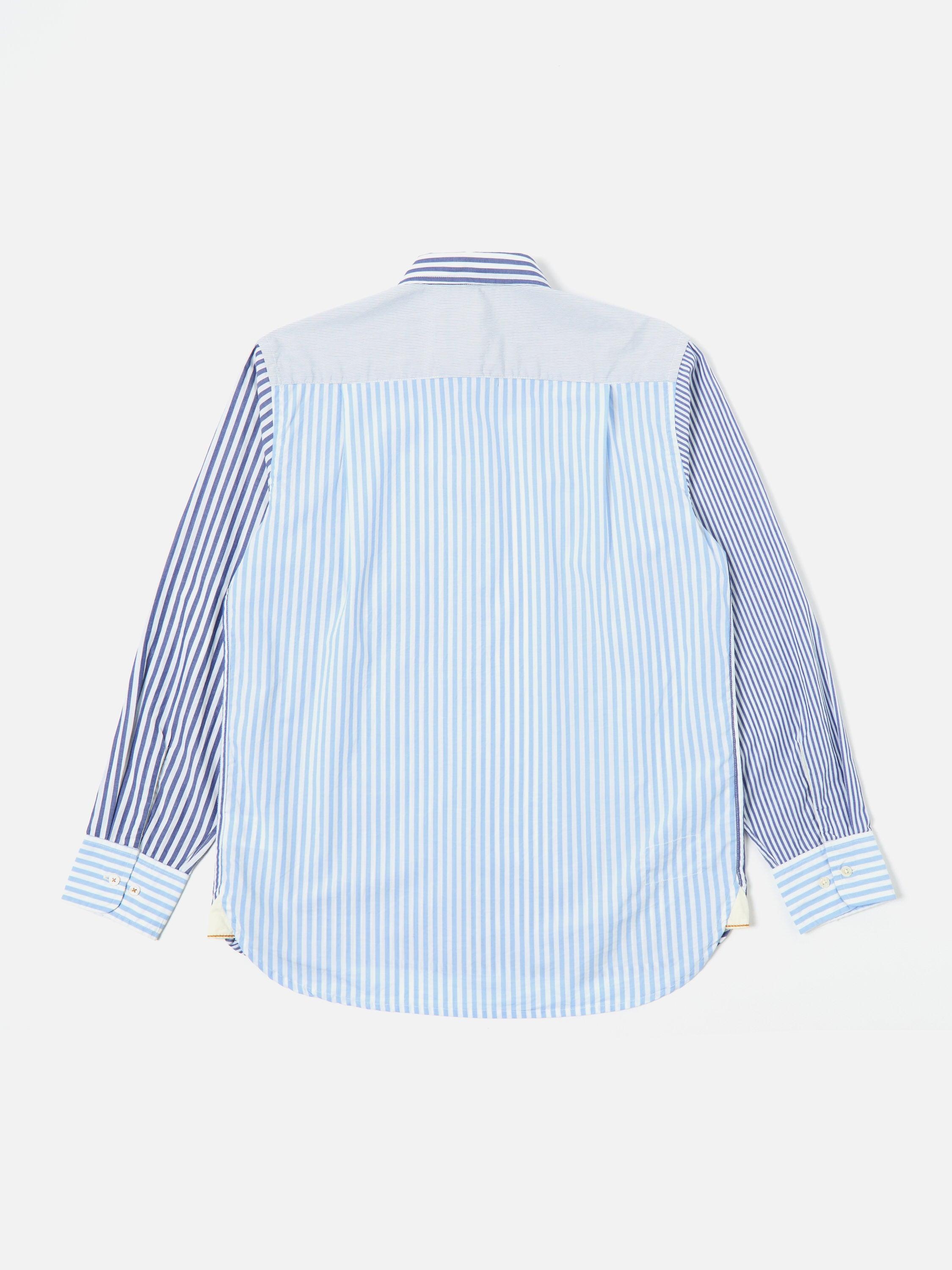 Universal Works Square Pocket Shirt in Blue Classic Stripes Product Image