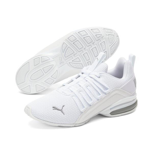 PUMA Axelion Refresh Men's Running Shoes in White/Silver Product Image