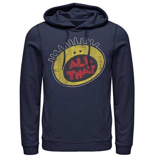 Mens Nickelodeon All That Classic Vintage Face Logo Title Hoodie Blue Product Image