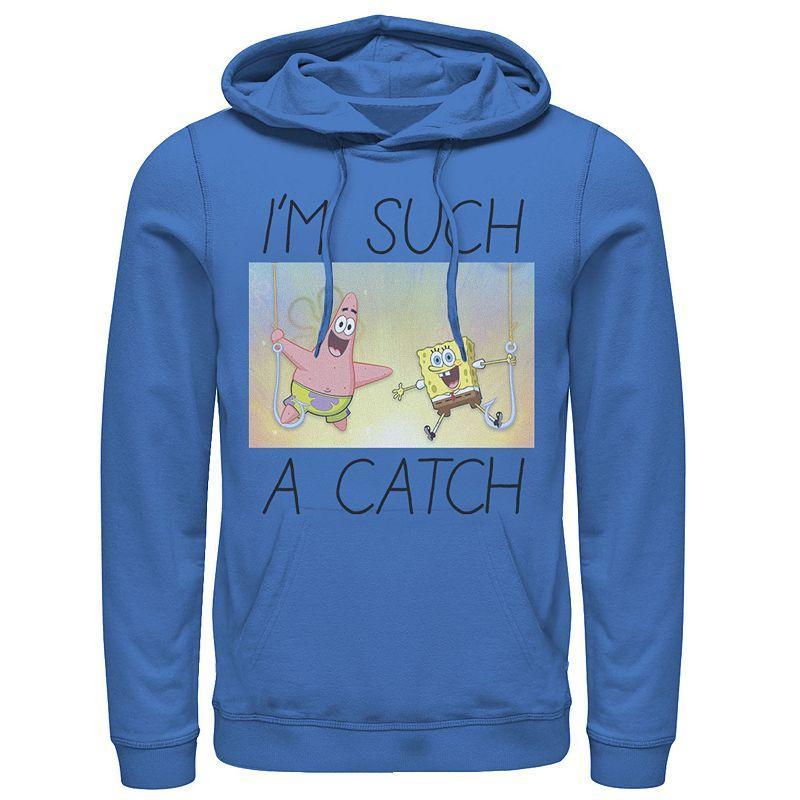 Mens Nickelodeon SpongeBob SquarePants Such A Catch Fish Hook Graphic Hoodie Product Image