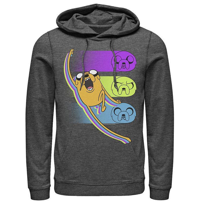 Mens Cartoon Network Adventure Time Jake Emotions Hoodie Athletic Grey Product Image