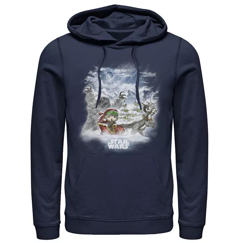 Mens Star Wars Lukes Holiday Cartoon Hoodie Blue Product Image